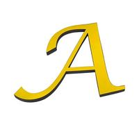 perfk Autocollant mural 3D en acrylique avec lettres de l'alphabet, pour salon, toilettes, mariage, chambre à coucher, fête, miroir, Letter A