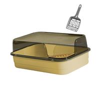 perfk Bac à litière Ouvert, Devant abaissé, Facile à Transporter, bac à litière Portable pour Chat, rehausse Les Toilettes pour Chaton, bac à Sable pour, Jaune