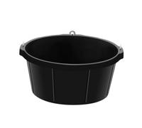 perfk Bac à Nourriture en Caoutchouc pour Chevaux, Seau de 6,5 gallons avec Trous de Suspension, bac à Nourriture Robuste en Caoutchouc pour Canards,