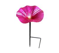 perfk Baignoire pour Oiseaux pour décoration extérieure Jardin d'oiseau avec Un pieu métallique Facile à Installer, Rose Rouge