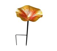 perfk Baignoire pour Oiseaux pour décoration extérieure Jardin d'oiseau avec Un pieu métallique Facile à Installer, Brun