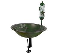 perfk Bain d'oiseaux à Montage sur Pont, Bol pour Balcon extérieur, Pince réglable pour décoration de Balustrade de Cour