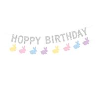perfk Bannière de lapin de pâques, joyeux anniversaire, bricolage artisanal, décoration de maison, guirlande de lettres de dessin animé, décoration, c