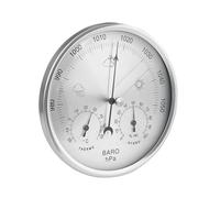 perfk Baromètre-hygromètre 3 en 1, compact et portable, avec thermomètre et moniteur météo toutes saisons, Argent