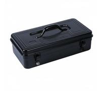 perfk Boîte à Outils en Fer Solution de Stockage Métallique Coffret d'Outils Structure Renforcée Poignée Ergonomique Portable Adaptée pour Atelier Voiture et Maintenance Domestique, Noir, 410A