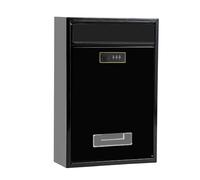 perfk Boîte aux lettres murale avec serrure à combinaison 22 x 8,5 x 32 cm, légère et polyvalente, idéale pour la maison et Accessoires pour la, Noir