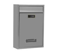 perfk Boîte aux lettres murale avec serrure à combinaison 22 x 8,5 x 32 cm, légère et polyvalente, idéale pour la maison et Accessoires pour la, Gris