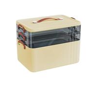 perfk Boîte de Rangement Médicale Trousse de Premiers Soins Organisateur de Médicaments Coffret de Secours à Grande Capacité avec Poignée Pratique Appropri, 3 Couches
