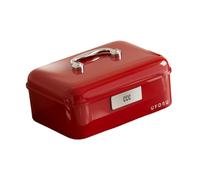 perfk Boîte de rangement verrouillable, conteneur de rangement multifonctionnel avec serrure pour la maison, la chambre, le bureau, les archives, les, Rouge