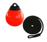 perfk Bouée d'ancrage pour Bateau avec Corde de 1,5 m, Facile à Utiliser, Anti-Rayures, avec Trou pour œillet pour l'amarrage d'un Petit voilier, Corde Noire