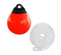 perfk Bouée d'ancrage pour Bateau avec Corde de 1,5 m, Facile à Utiliser, Anti-Rayures, avec Trou pour œillet pour l'amarrage d'un Petit voilier, Corde Blanche