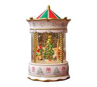 perfk Boule à Neige Musicale Boîte à Musique Globe de Noël et Ornement de Bureau avec Lumières DEL et 8 Chansons Adaptée pour La Décoration de Fête à La Mai, Arbre Blanc