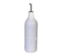 perfk Bouteille Distributrice d'huile d'olive et de Vinaigre en Céramique, 500 ML, Distributeur d'huile de Cuisine, Facile à Nettoyer pour Cuisine et Usage Domestique, Automatique Blanc