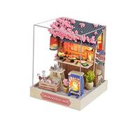 perfk Bricolage en Bois Miniature Maison de poupée Mini Maison modèle Woodcrafts Jouets avec lumières décorations 3D Puzzles Bois Maison de poupée modèle, Maison de Nouilles Sakura