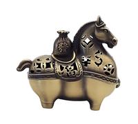 perfk Brûleur d'encens, porte-encens en cuivre gaufré, encensoir antique, objet de décoration pour la méditation, idéal pour une armoire, une étagère ou, L