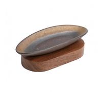 perfk Brûleur d'Encens Récipient Support à Encens Porte-cône Plateau Céramique Naturelle Surface Anti-Chaleur Nettoyage Aisé pour Chambre Salon Méditation, Plat De Combustion Bateau Plat