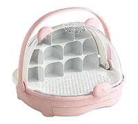 perfk Cabine d'observation des vers à Soie avec Porte Visible, conteneur d'incubation pour vers à Soie avec Trous d'aération, boîte, Rose