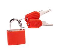 perfk Cadenas Avec 2 adenas Valise, Cadenas Casier, Mini Cadenas Anti Vol Couverture Durable 2 Clés Journal Cadenas à Clé Pour Voyage Valise à Bijoux Cartable à Outils, Rouge