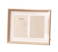 perfk Cadre photo vitrine pour médailles, boîte à souvenirs polyvalente en bois pour médailles de course, récompenses, insignes et médailles de gymnastique, Chêne Blanc