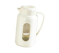 perfk Carafe à eau/facile à nettoyer, avec couvercle, idéale pour l'été, le réfrigérateur et les activités de plein air (chaud/froid), Blanc