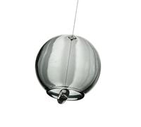 perfk Carillon éolien Japonais en Verre avec Son mélodique, Accessoire de décoration pour la Maison, Hauteur de 2,6 Pouces, Ouverture de 4 cm, diamètre de, Gris