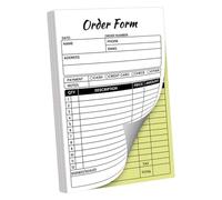 perfk Carnet de reçus en 2 exemplaires, sans carbone, facile à utiliser, bloc de factures, reçus de vente pratiques avec couverture en carton, idéal pour, Bon de Commande