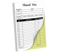 perfk Carnet de reçus en 2 exemplaires, sans carbone, facile à utiliser, bloc de factures, reçus de vente pratiques avec couverture en carton, idéal pour, Merci