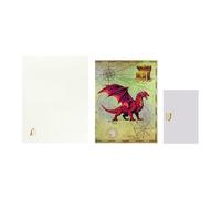 perfk Carte de vœux 3D Dragon, carte d'anniversaire, cadeau de en papier sculpté, avec enveloppe et étiquette vierge, pour femme et homme.