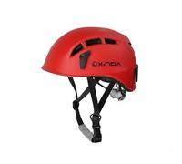 perfk Casque d'alpinisme Sécurité Escalade Casque Résistant Ventilé Sangle Réglable Stabilité Renforcée Convient aux Travailleurs Secouristes Excursions Nature, Rouge