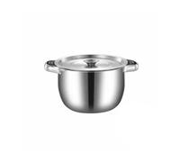 perfk Casserole Huile Acier Inoxydable Récipient Passoire Filtration Poignée Couvercle Préparation Polyvalente Convient à, 4L