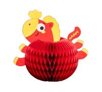 perfk Centre de Table décoratif en nid d'abeille en Forme de Cheval, Ornement de Bureau Multifonctionnel, décoration pour Le Nouvel an Chinois 2026, 13cmx32cm B