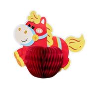 perfk Centre de Table décoratif en nid d'abeille en Forme de Cheval, Ornement de Bureau Multifonctionnel, décoration pour Le Nouvel an Chinois 2026, 21cmx19cm