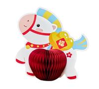 perfk Centre de Table décoratif en nid d'abeille en Forme de Cheval, Ornement de Bureau Multifonctionnel, décoration pour Le Nouvel an Chinois 2026, 20cmx18cm