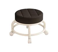 perfk Chaise pivotante à siège Rond à Rouleau Bas Repose-Pieds Robuste Petit Tabouret Roulant Rotatif à 360 ° Tabouret de pédicure Tabouret Roulant Bas pour, Noir