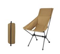 perfk Chaise Pliante Extérieure Chaise de Camping Siège Pliant Fauteuil Compact Transportable Dossier Soutenant Cadre Aluminium Toile Oxford 120kg Adaptée aux en Voiture Bivouacs Patios, Kaki