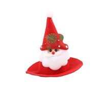 perfk Chapeau de Noël pour animaux de compagnie, bonnet de Père Noël pour chiens et chats de petite et moyenne taille, motif chat de dessin animé, coiffe, Style C