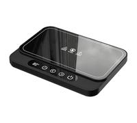 perfk Chauffe Café de Bureau avec Affichage de Température, Chauffe-Tasse 50W avec Base Chauffante de Rechange et 9 Réglages de Température, Automatique Après 8 Heures, pour Thé, Lait et Eau, Noir