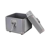 perfk Coffret de Rangement en Aluminium avec Parois Rigides Intérieur Structuré Sécurité à Loquet Couvercle Démontable Adapté pour Maison Bureau Organisation, Gris, Titane, Grand 357