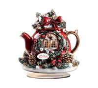 perfk Collection de panneaux de Noël 2D, décoration d'intérieur, cadeaux, artisanat, ornement en acrylique pour centre de table, bureau, chambre à, Longueur 17.9 Cm
