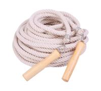 perfk Corde à Saut En Longueur Rope Sautage Pratique Poigure En Bois Corche à Sauter pour L'école Primaire Entraînement En Plein Air, 5m