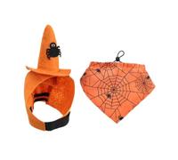 perfk Costume d'halloween pour Animaux de Compagnie, Accessoires pour Chien, Chapeau et Bandana, Robuste, Mignon, créatif et Amusant pour décoration de, Orange L