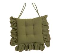 perfk Coussin de Chaise à Volants antidérapant pour Cuisine et Bureau, épais, pour la Maison et la Salle à Manger, carré, élégant Doux, 40 x 40 cm, Vert