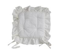 perfk Coussin de Chaise à Volants, élégant et Doux, imprimé Floral, pour décoration de Mariage, Ferme, Campagne, Jardin, Fleur Blanche