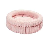 perfk Coussin Rond pour Chien, Lit pour Animaux, Nid d'hiver et d'automne, Tapis de Repos pour Chat et Chiot, Pink S