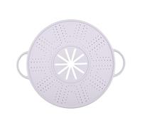 perfk Couvercle anti-déversement en silicone résistant à la chaleur, passoire multi-usages, support à double poignée pour casseroles, Violet