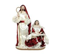 perfk Crèche miniature, sculpture religieuse en résine, objet de collection à poser sur une table, statue de la, idéale pour les fêtes, le