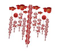 perfk Décoration Nouvel An Chinois Pendentif Fu Ornements Traditionnels Porte- Suspension Cheval Fête Printemps Feutre Ambiance Propice Maison, Style A