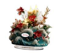 perfk Décorations de Noël 2D en acrylique, collection de décorations artisanales pour centre de table, bibliothèque, bureau, salon, table, 18.6 Cm de Largeur