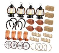 perfk Décorations pour Une fête sur Le thème des Cowboys : centres de Table résistants, Chapeaux de Cowboy, Roue de Chariot, Petite Lanterne, décoration