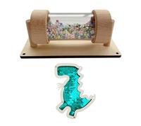 perfk Dinosaure à paillettes pour enfants, partie de planche occupée, Instrument pour enfants, motricité Fine, jouet faiseur de pluie, Tube de hochet en, Dinosaure vert